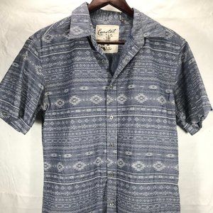 Coastal mens S s/s button front shirt